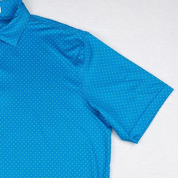 Peter Millar Men's Large Summer Comfort Blue Polka Dot Golf Polo Shirt NEW - Picture 4 of 12